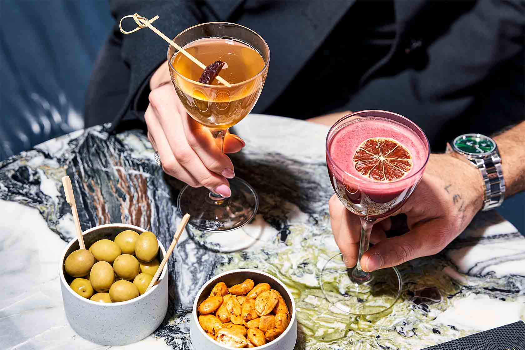 Cocktails and snacks in Bar Boman